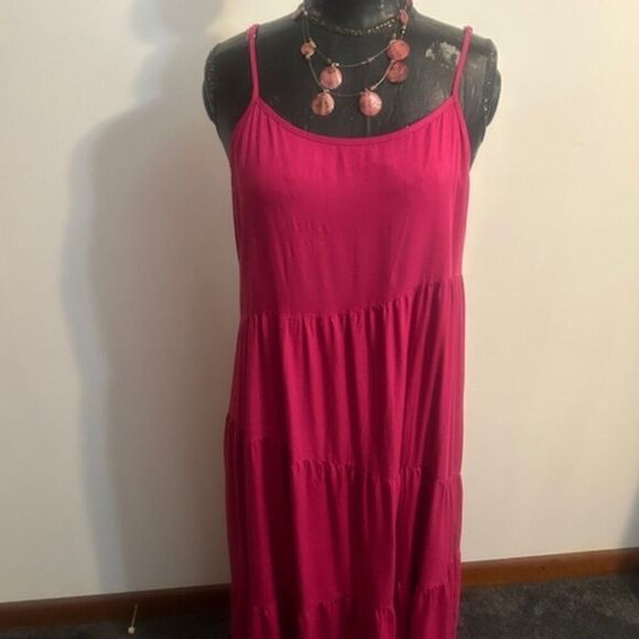 Anrabess Pink tiered Maxi sundress, size L - Picture 1 of 6